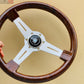 NARDI Classic 360mm Steering Wheel Mahogany Wood with Brushed Aluminum Finish