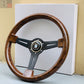 NARDI Classic 360mm Steering Wheel Mahogany Wood with Brushed Black Finish