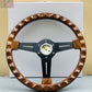 NARDI Classic 360mm Steering Wheel Mahogany Wood with Brushed Black Finish