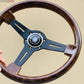 NARDI Classic 360mm Steering Wheel Mahogany Wood with Brushed Black Finish