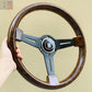 NARDI Classic 360mm Steering Wheel Mahogany Wood with Brushed Black Finish