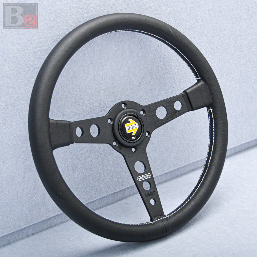 Momo Prototipo 350mm Black Leather Steering Wheel