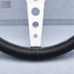 Momo Prototipo 350mm Black Leather Brushed Aluminum Steering Wheel