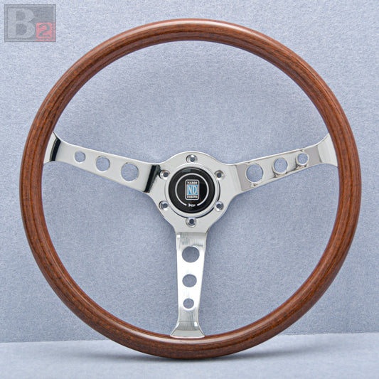 Nardi Classic 380mm Steering Wheel Mahogany Wood with Chrome Finish