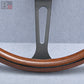 Classic 380mm Steering Wheel Mahogany Wood with Black Finish