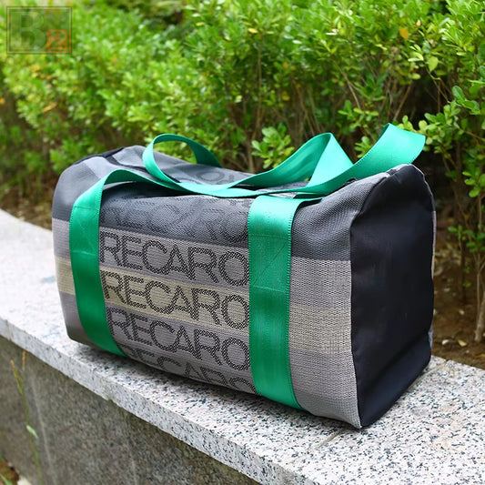 Recaro Duffle Bag - Gradient Grey with Green Strap