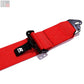 RUNSCO 4 Point 3" Racing Seat Belt Quick Release Snap-On Harness (Red)