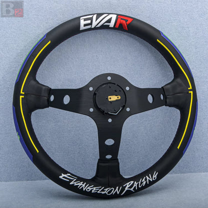 Vertex x Evangelion EVA Leather Steering Wheel 330mm (Blue)