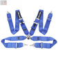 RECARO 4 Point 3" Racing Seat Belt Quick Release Snap-On Harness (Blue)