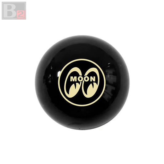 Black ball with 'MOON' logo on a white background