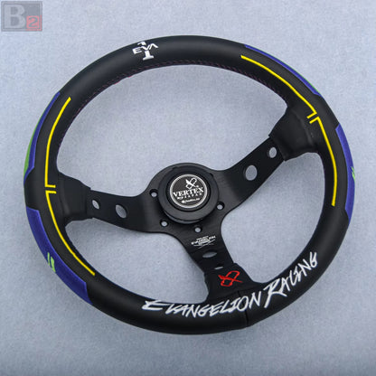 Vertex x Evangelion EVA Leather Steering Wheel 330mm (Blue)