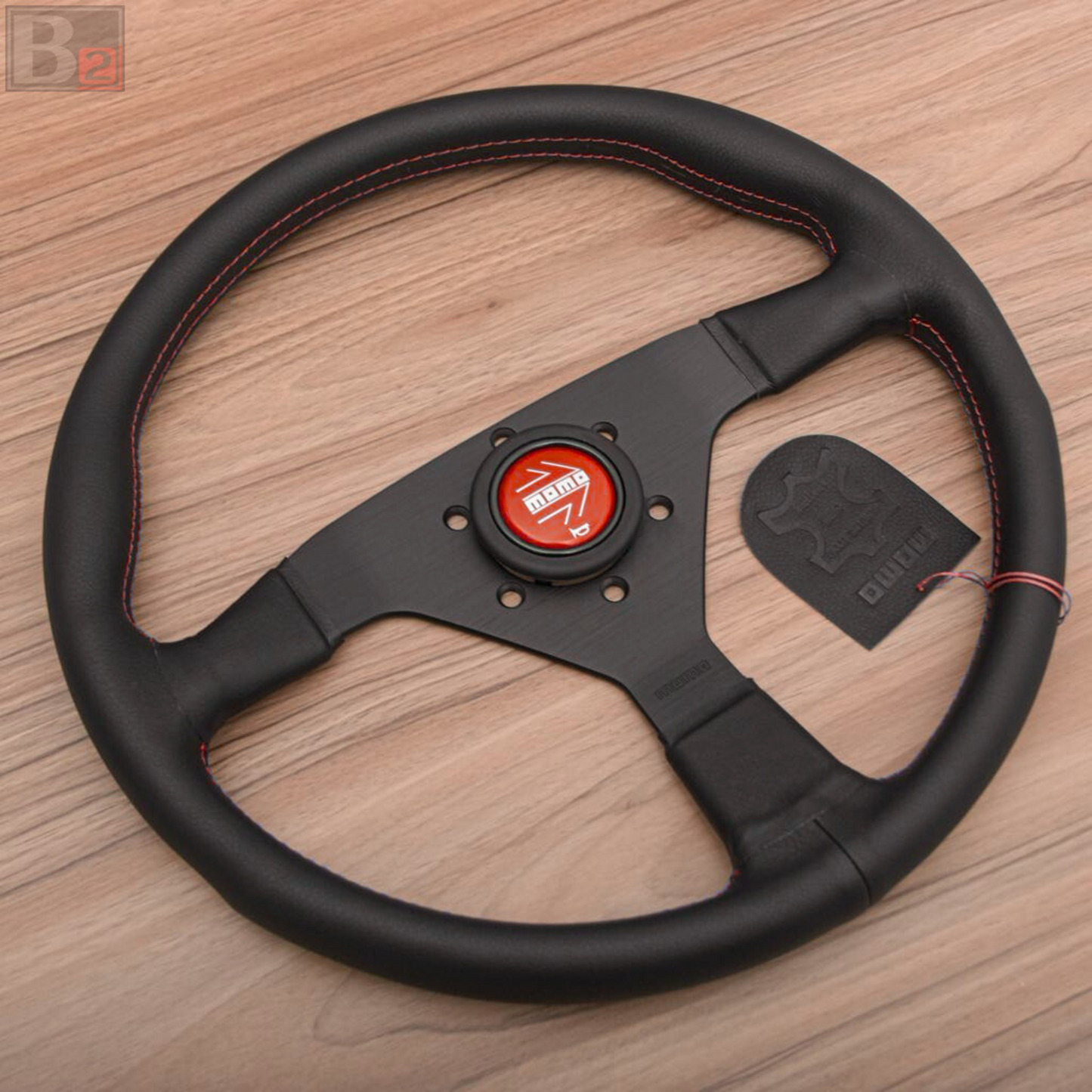 Momo MonteCarlo 350mm Steering Wheel With Red Stitching