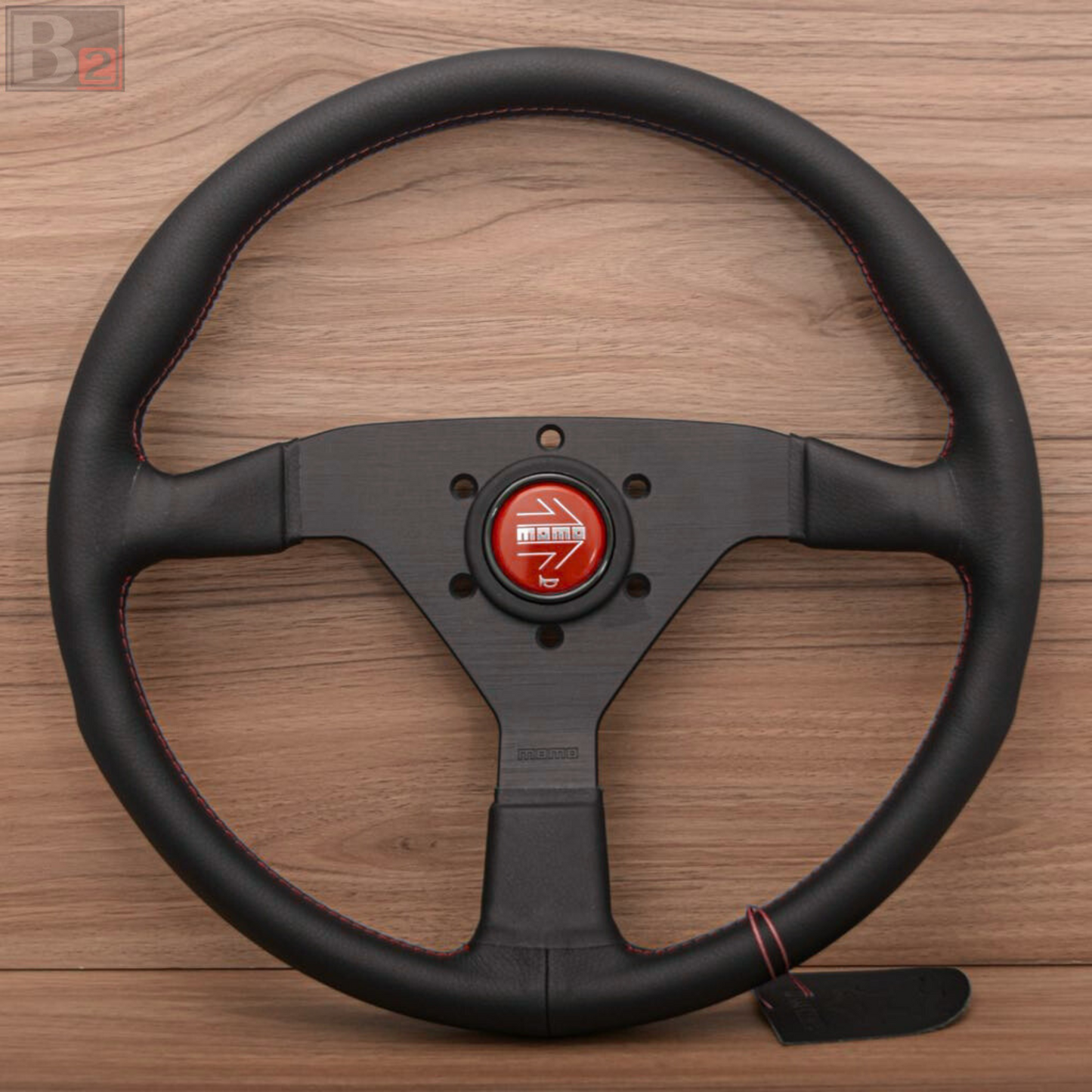 Momo MonteCarlo 350mm Steering Wheel With Red Stitching