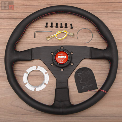 Momo MonteCarlo 350mm Steering Wheel With Red Stitching