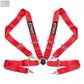 EPMAN 4 Point 3" Racing Seat Belt Quick Release Snap-On Harness (Red)