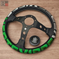 Vertex 1996 JDM Leather Steering Wheel Green 330mm