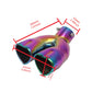 Dual Neo Chrome Heart Shaped Stainless Steel Car Exhaust Pipe Muffler Tip Bent