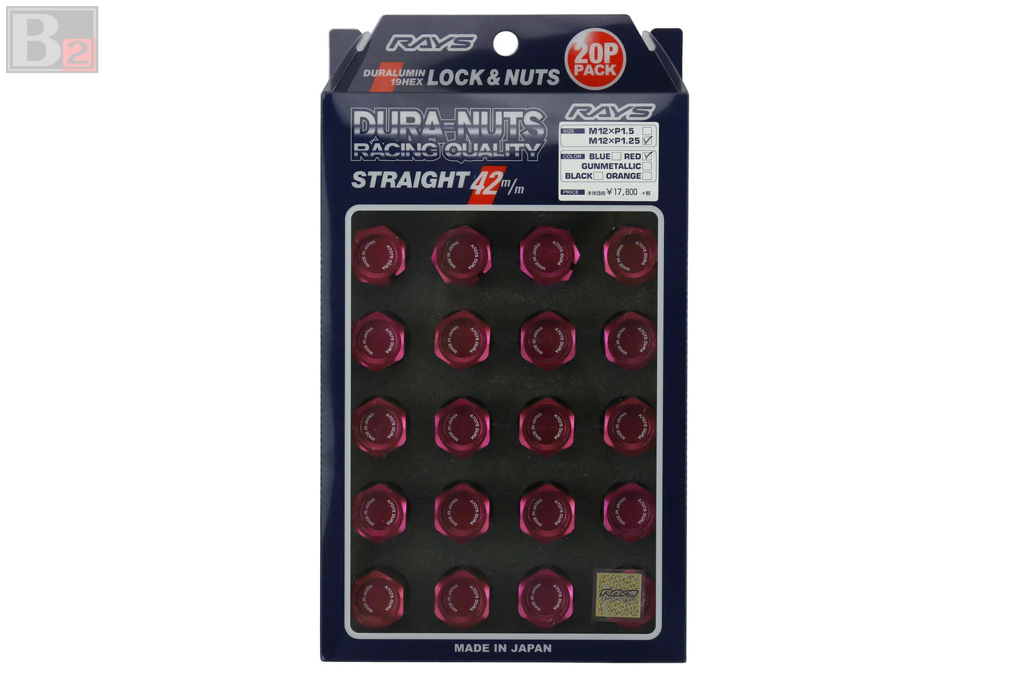 Rays L42 Dura-Nut Straight Type Lug Nut And Lock Set