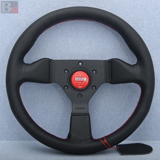Momo MonteCarlo 320mm Steering Wheel With Red Stitching