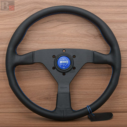 Momo MonteCarlo 350mm Steering Wheel With Blue Stitching