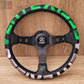 Vertex 1996 JDM Leather Steering Wheel Green 330mm