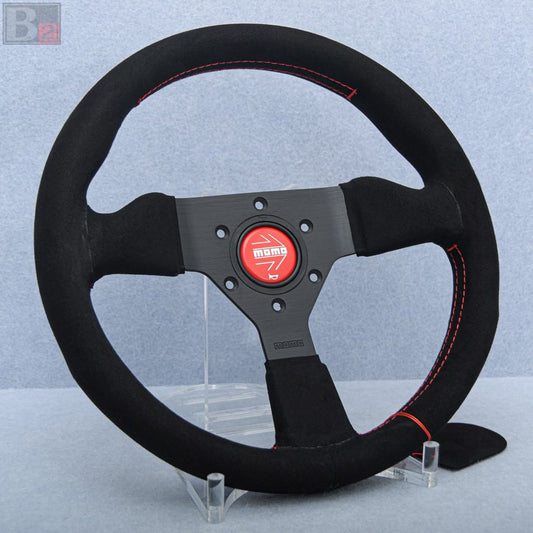 Momo MonteCarlo 320mm Alcantara Steering Wheel With Red Stitching