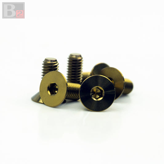 Titanium Flush Steering Wheel Bolts - Gold (M5 x 8mm)