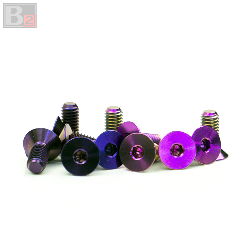 Titanium Flush Steering Wheel Bolts - Pink (M5 x 8mm)