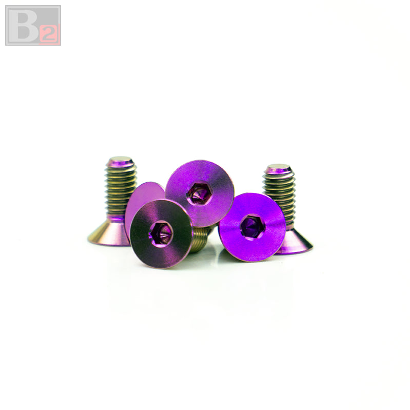 Titanium Flush Steering Wheel Bolts - Pink (M5 x 8mm)