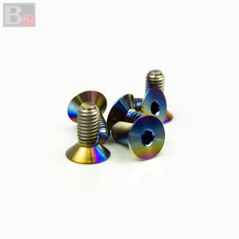 Titanium Flush Steering Wheel Bolts - Neo Chrome (M5 x 8mm)