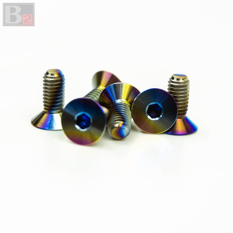 Titanium Flush Steering Wheel Bolts - Neo Chrome (M5 x 8mm)