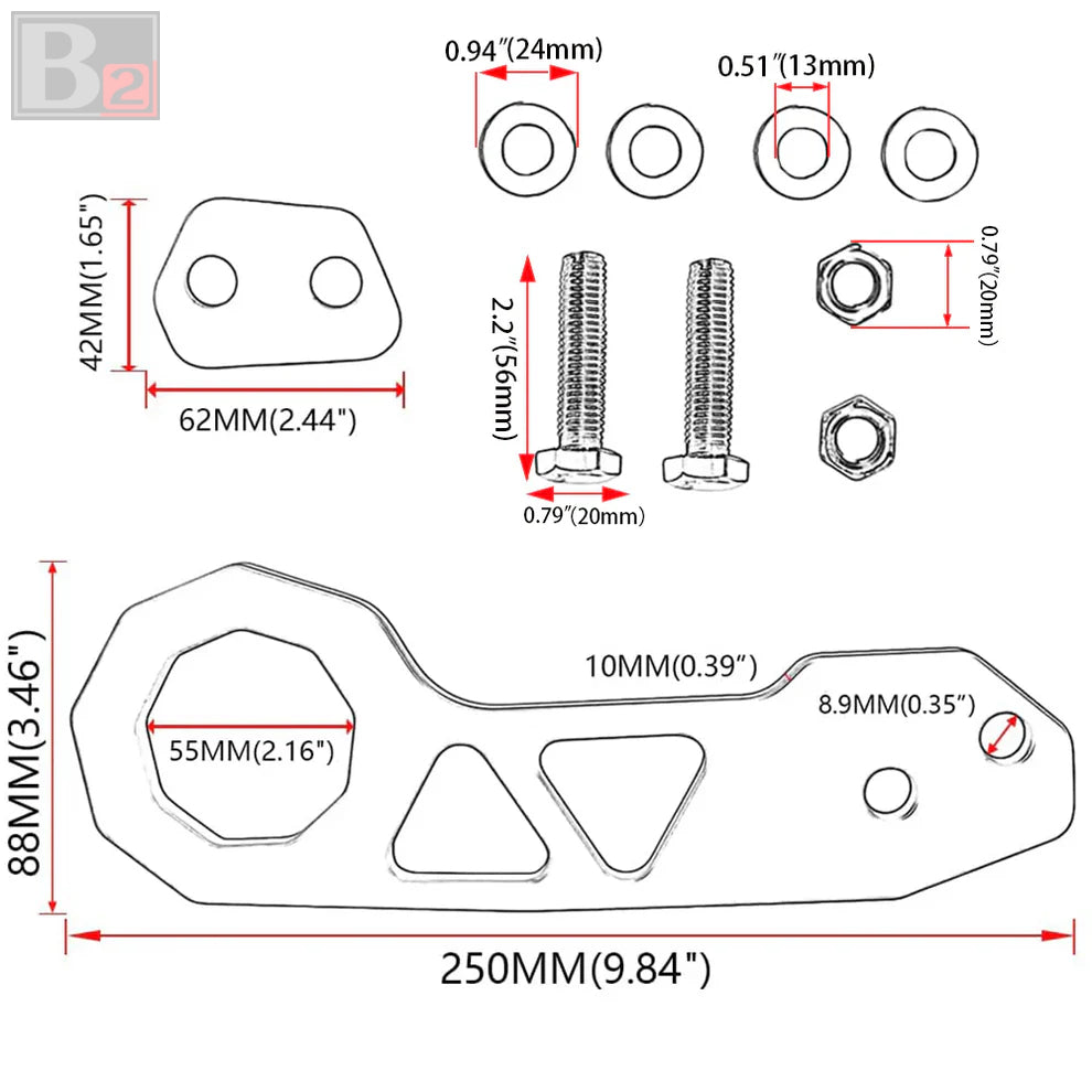 Password JDM Tow Hook (Various Colors)