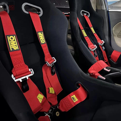 OMP 4 Point 3" Racing Seat Belt Quick Release Snap-On Harness