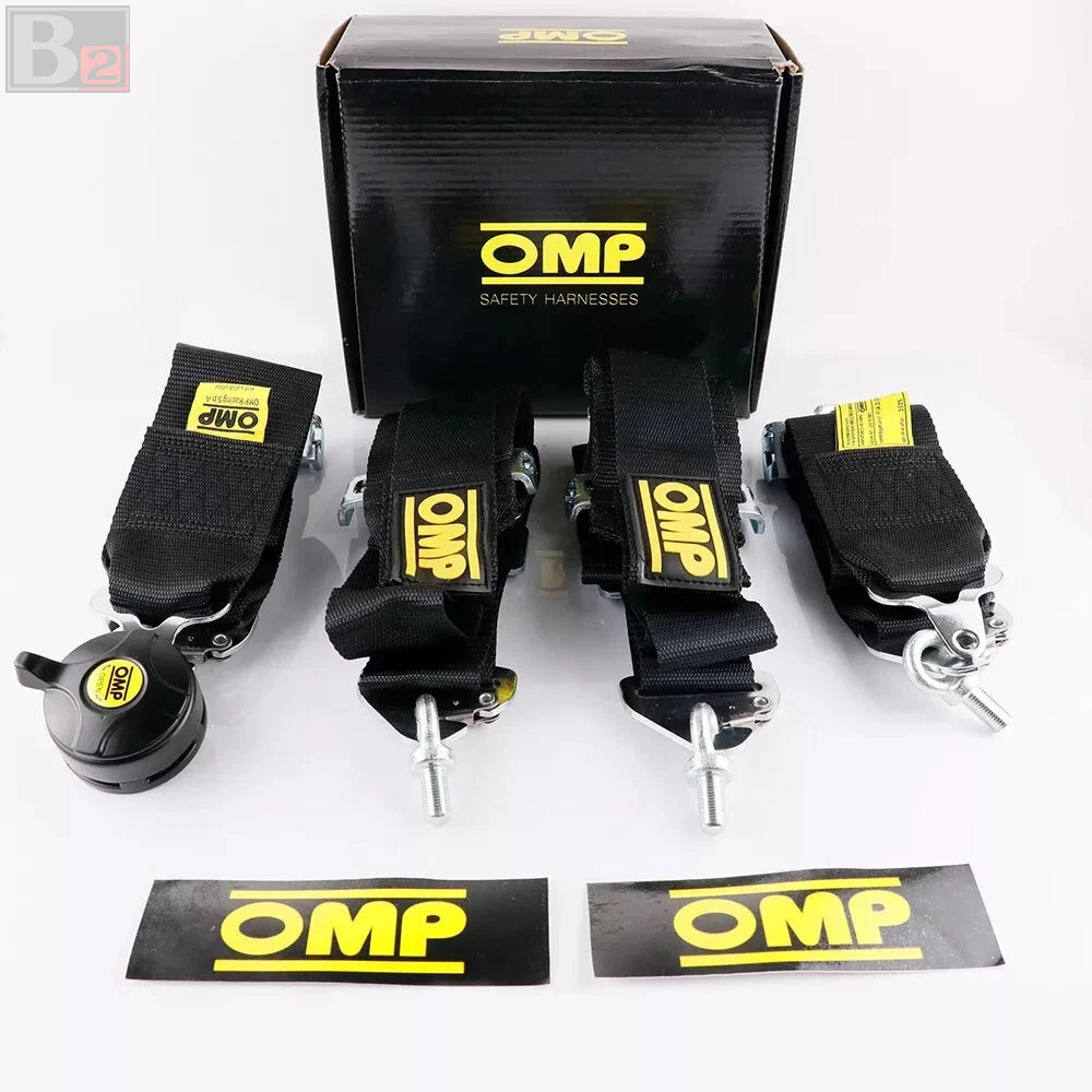 OMP 4 Point 3" Racing Seat Belt Quick Release Snap-On Harness