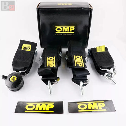 OMP 4 Point 3" Racing Seat Belt Quick Release Snap-On Harness