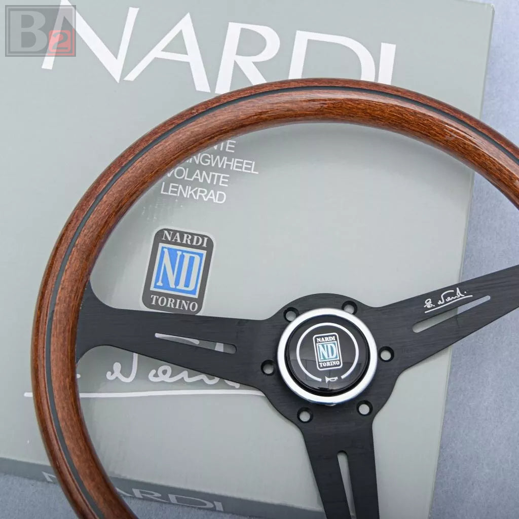 NARDI Classic 360mm Steering Wheel Mahogany Wood with Black Finish