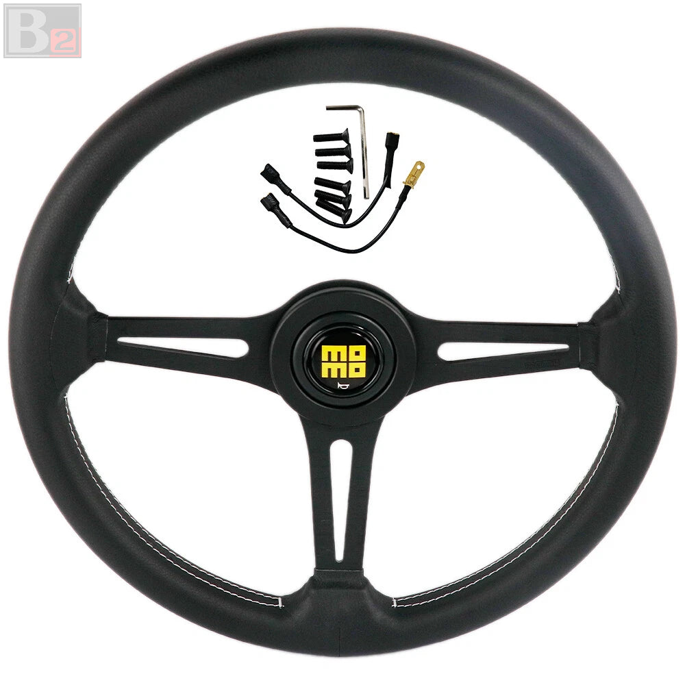 Momo 380mm Retro Series Leather Steering Wheel