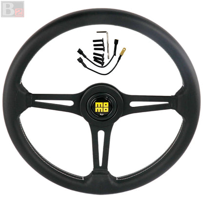 Momo 380mm Retro Series Leather Steering Wheel