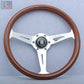 NARDI Classic 360mm Steering Wheel Mahogany Wood with Chrome Finish