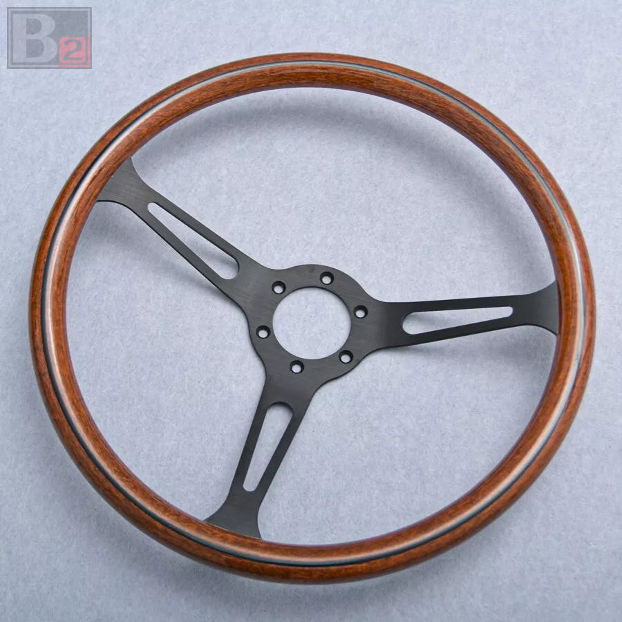 Nardi Classic 380mm Steering Wheel Mahogany Wood with Black Finish