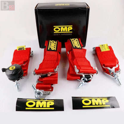 OMP 4 Point 3" Racing Seat Belt Quick Release Snap-On Harness