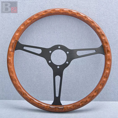 Nardi Classic 380mm Steering Wheel Mahogany Wood with Black Finish
