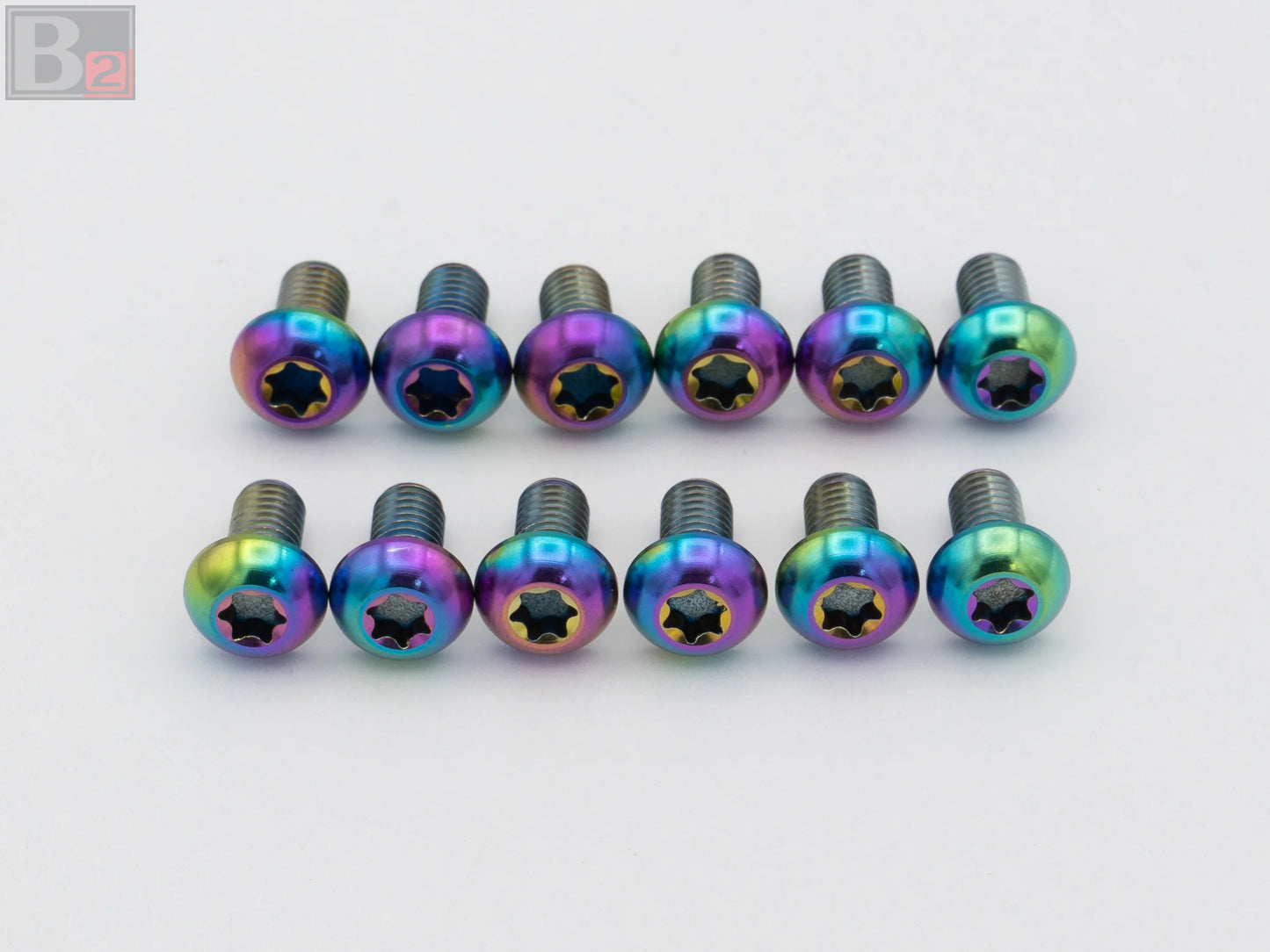 Titanium Round Steering Wheel Bolts - Neo Chrome (M5 x 8mm)