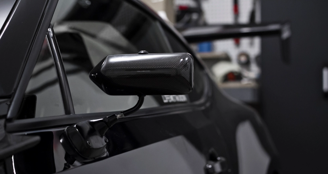 Glossy Black Front Side View Mirrors Bracket Racer Retro F1 Style Pair ...